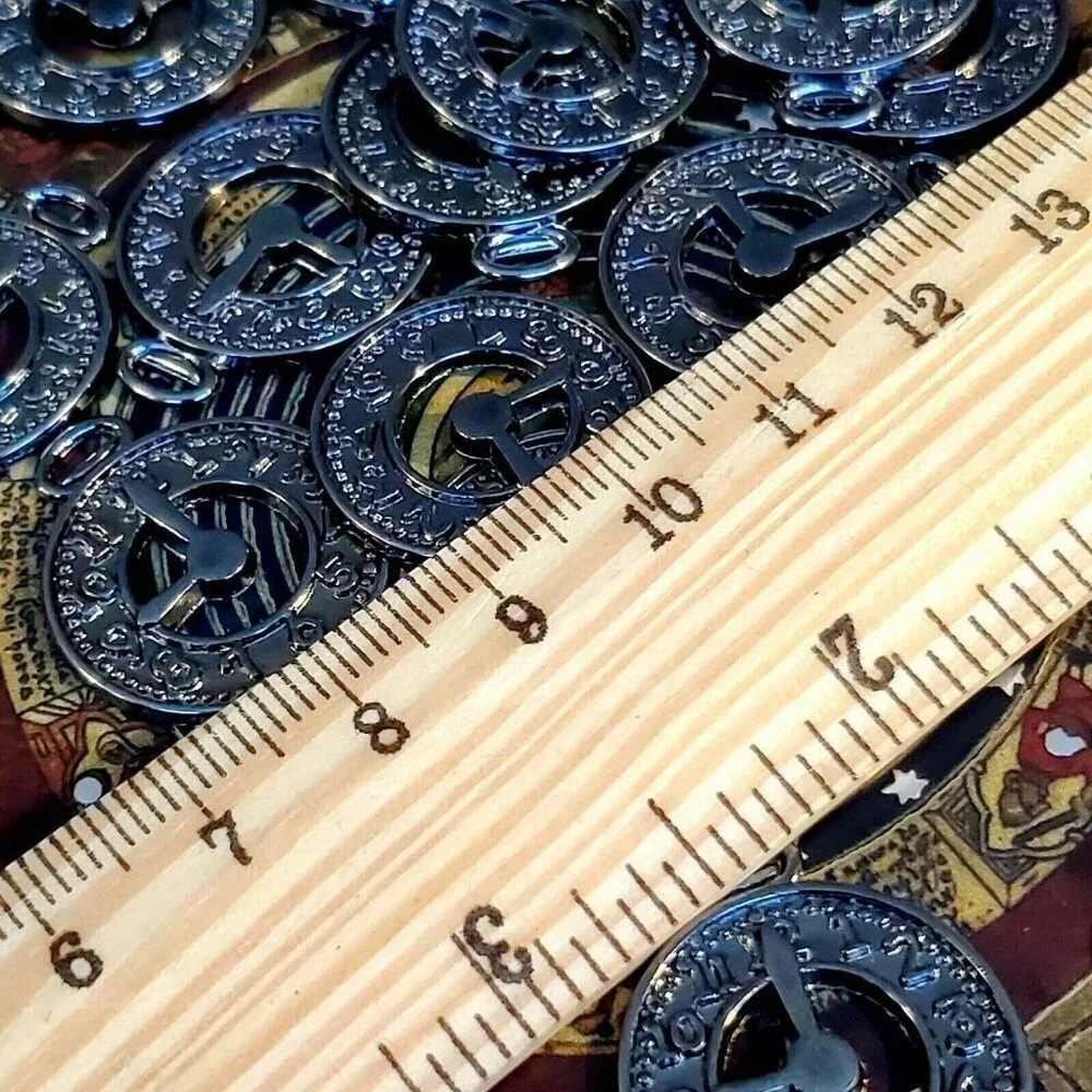 Gunmetal Grey Black Artsy Retro Cool 25x21mm Clock Face Charms 4 pcs